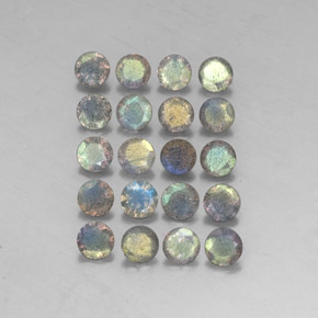 7.47 ct Multicolor Labradorite Gemstone, Labradorite Gem in Round Facet Shape for Sale.