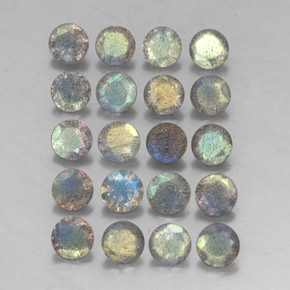 7.47 ct Multicolor Labradorite Stone, Natural Labradorite in Round Facet Shape for Sale