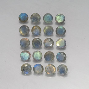8.19 ct Multicolor Labradorite Gemstone, Labradorite Gem in Round Facet Shape for Sale.