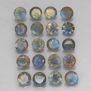 8.00 ct Multicolor Labradorite Stone, Natural Labradorite in Round Facet Shape for Sale