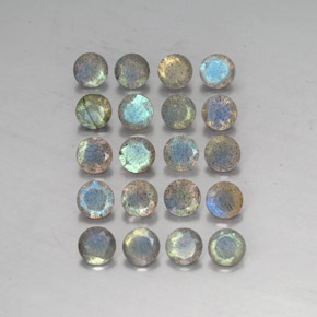 7.80 ct Multicolor Labradorite Gemstone, Labradorite Gem in Round Facet Shape for Sale.