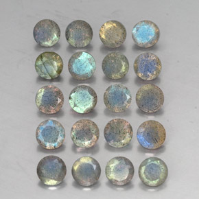 7.80 ct Multicolor Labradorite Stone, Natural Labradorite in Round Facet Shape for Sale