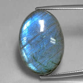 20.80 ct Multicolor Labradorite Gemstone, Labradorite Gem in Oval Cabochon Shape for Sale.