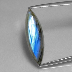 8.91 ct Multicolor Labradorite Gemstone, Labradorite Gem in Marquise Cabochon Shape for Sale.