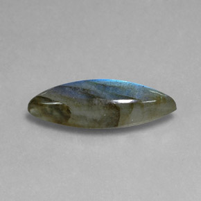 8.91 ct Multicolor Labradorite Stone, Natural Labradorite in Marquise Cabochon Shape for Sale