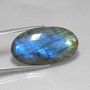 32.75 ct Multicolor Labradorite Stone, Natural Labradorite in Oval Cabochon Shape for Sale
