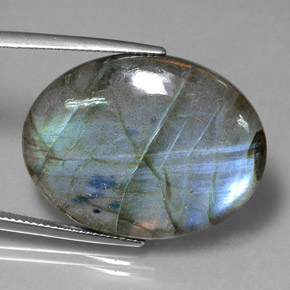 28.90 ct Multicolor Labradorite Stone, Natural Labradorite in Oval Cabochon Shape for Sale