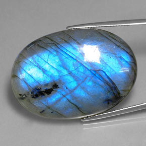 88.56 ct Multicolor Labradorite Stone, Natural Labradorite in Oval Cabochon Shape for Sale
