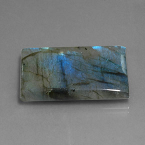 35.25 ct Multicolor Labradorite Stone, Natural Labradorite in Baguette Cabochon Shape for Sale