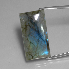 29.27 ct Multicolor Labradorite Gemstone, Labradorite Gem in Baguette Cabochon Shape for Sale.