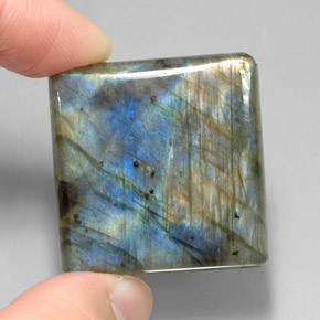 88.54 ct Multicolor Labradorite Gemstone, Labradorite Gem in Square Cabochon Shape for Sale.