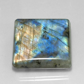 88.54 ct Multicolor Labradorite Stone, Natural Labradorite in Square Cabochon Shape for Sale