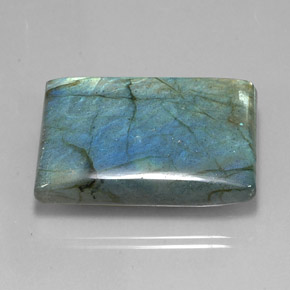 74.95 ct Multicolor Labradorite Stone, Natural Labradorite in Baguette Cabochon Shape for Sale