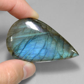 78.09 ct Multicolor Labradorite Stone, Natural Labradorite in Pear Cabochon Shape for Sale