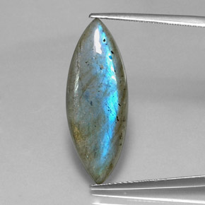 10.15 ct Multicolor Labradorite Gemstone, Labradorite Gem in Marquise Cabochon Shape for Sale.