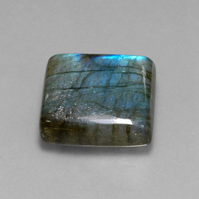 21.36 ct Multicolor Labradorite Stone, Natural Labradorite in Square Cabochon Shape for Sale