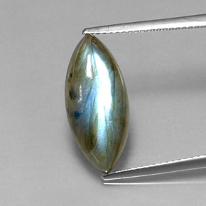 6.58 ct Multicolor Labradorite Gemstone, Labradorite Gem in Marquise Cabochon Shape for Sale.