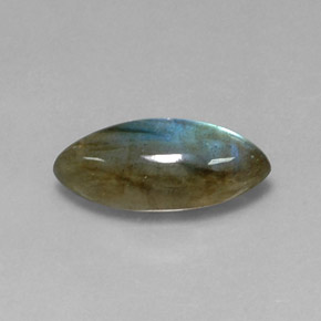 6.58 ct Multicolor Labradorite Stone, Natural Labradorite in Marquise Cabochon Shape for Sale