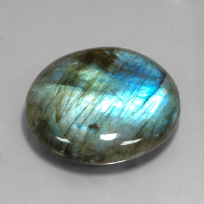 80.70 ct Multicolor Labradorite Stone, Natural Labradorite in Round Cabochon Shape for Sale