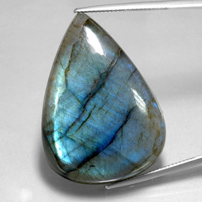 70.99 ct Multicolor Labradorite Gemstone, Labradorite Gem in Pear Cabochon Shape for Sale.