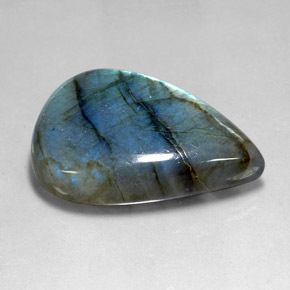70.99 ct Multicolor Labradorite Stone, Natural Labradorite in Pear Cabochon Shape for Sale