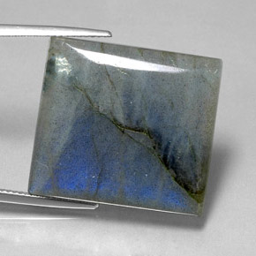 36.48 ct Multicolor Labradorite Stone, Natural Labradorite in Baguette Cabochon Shape for Sale