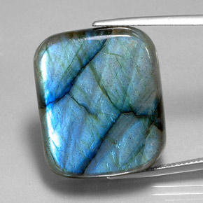 45.02 ct Multicolor Labradorite Gemstone, Labradorite Gem in Cushion Cabochon Shape for Sale.