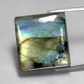 44.79 ct Multicolor Labradorite Gemstone, Labradorite Gem in Square Cabochon Shape for Sale.