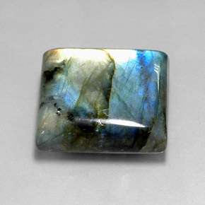 44.79 ct Multicolor Labradorite Stone, Natural Labradorite in Square Cabochon Shape for Sale