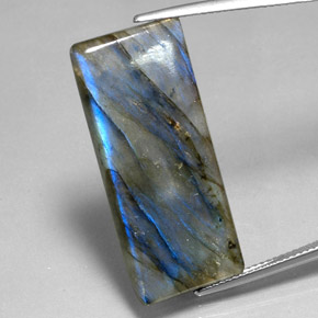 22.45 ct Multicolor Labradorite Gemstone, Labradorite Gem in Baguette Cabochon Shape for Sale.