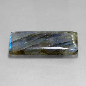 22.45 ct Multicolor Labradorite Stone, Natural Labradorite in Baguette Cabochon Shape for Sale
