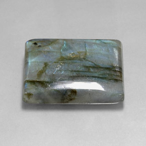 45.78 ct Multicolor Labradorite Stone, Natural Labradorite in Baguette Cabochon Shape for Sale