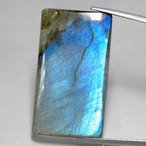 35.90 ct Multicolor Labradorite Gemstone, Labradorite Gem in Baguette Cabochon Shape for Sale.
