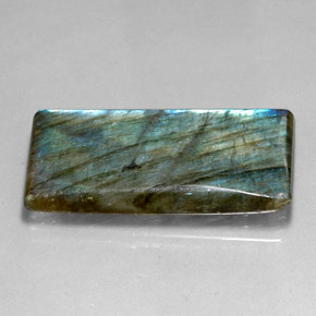 29.87 ct Multicolor Labradorite Stone, Natural Labradorite in Baguette Cabochon Shape for Sale