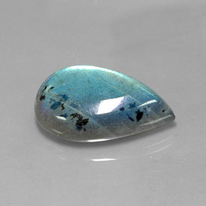 28.52 ct Multicolor Labradorite Gemstone, Labradorite Gem in Pear Cabochon Shape for Sale.