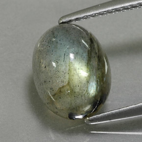 3.19 ct Multicolor Labradorite Gemstone, Labradorite Gem in Oval Cabochon Shape for Sale.