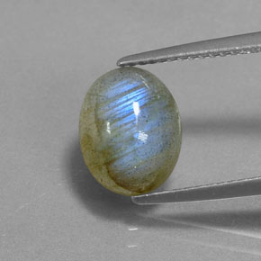 2.62 ct Multicolor Labradorite Gemstone, Labradorite Gem in Oval Cabochon Shape for Sale.