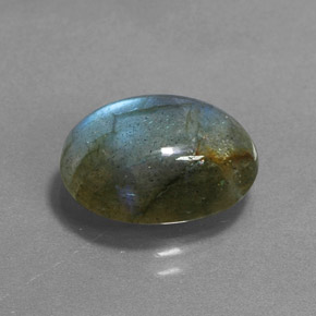 6.39 ct Multicolor Labradorite Stone, Natural Labradorite in Oval Cabochon Shape for Sale