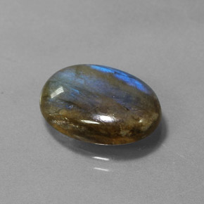 6.83 ct Multicolor Labradorite Stone, Natural Labradorite in Oval Cabochon Shape for Sale