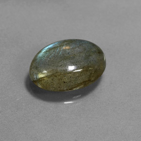 5.51 ct Multicolor Labradorite Stone, Natural Labradorite in Oval Cabochon Shape for Sale