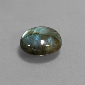 3.75 ct Multicolor Labradorite Stone, Natural Labradorite in Oval Cabochon Shape for Sale