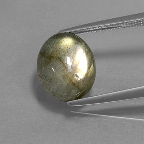 3.78 ct Multicolor Labradorite Gemstone, Labradorite Gem in Oval Cabochon Shape for Sale.