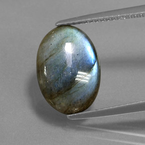 3.74 ct Multicolor Labradorite Gemstone, Labradorite Gem in Oval Cabochon Shape for Sale.