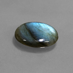 3.74 ct Multicolor Labradorite Stone, Natural Labradorite in Oval Cabochon Shape for Sale