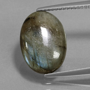 4.13 ct Multicolor Labradorite Gemstone, Labradorite Gem in Oval Cabochon Shape for Sale.