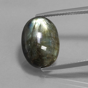 7.29 ct Multicolor Labradorite Gemstone, Labradorite Gem in Oval Cabochon Shape for Sale.