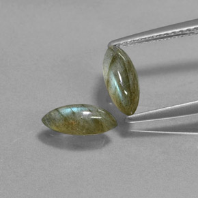1.23 ct Multicolor Labradorite Gemstone, Labradorite Gem in Marquise Cabochon Shape for Sale.