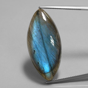 28.88 ct Multicolor Labradorite Gemstone, Labradorite Gem in Marquise Cabochon Shape for Sale.