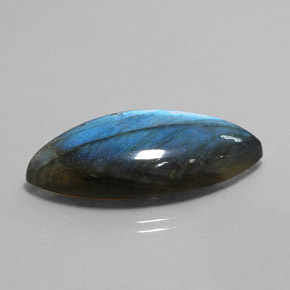 28.88 ct Multicolor Labradorite Stone, Natural Labradorite in Marquise Cabochon Shape for Sale