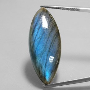 38.33 ct Multicolor Labradorite Gemstone, Labradorite Gem in Marquise Cabochon Shape for Sale.